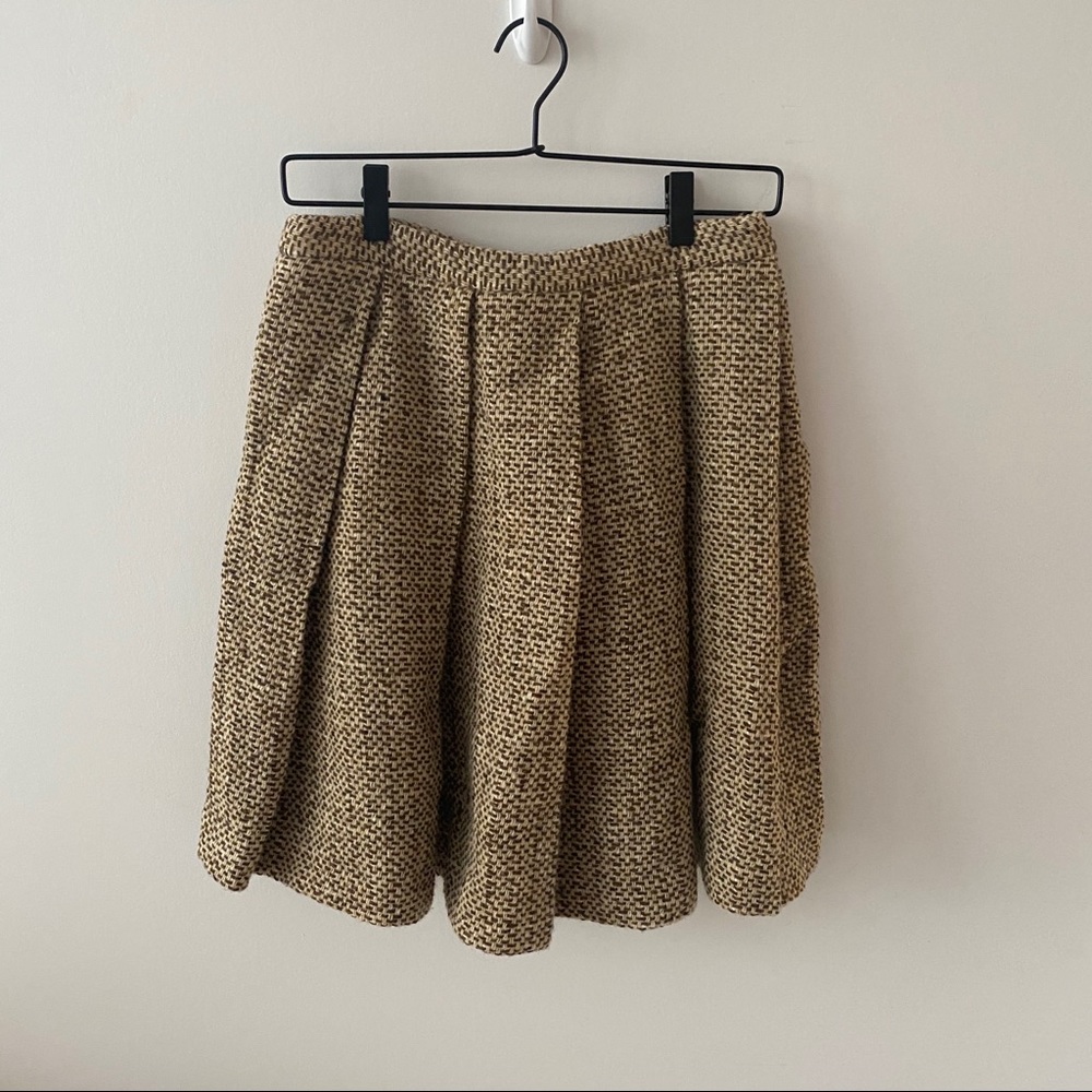 Tocca Tweed Wool Pleated Skirt